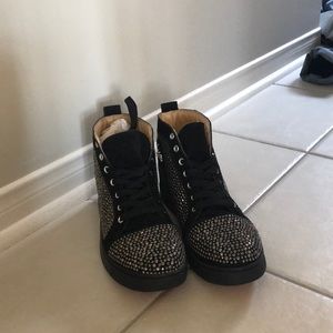 Men’s Bedazzled loub high top sneakers